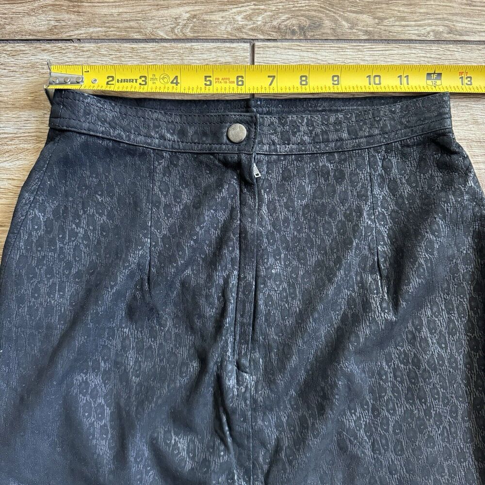 VTG Black Embossed Leather Pencil Skirt Sarah Taylor - Picture 10 of 14